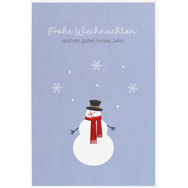 Weihnachten unverpackte Weihnachtskarte mit Umschlag Schneemann Frohe Weihnachten und ein gutes neues Jahr