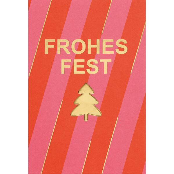 Weihnachten unverpackte Weihnachtskarte mit Umschlag rot gold Frohes Fest