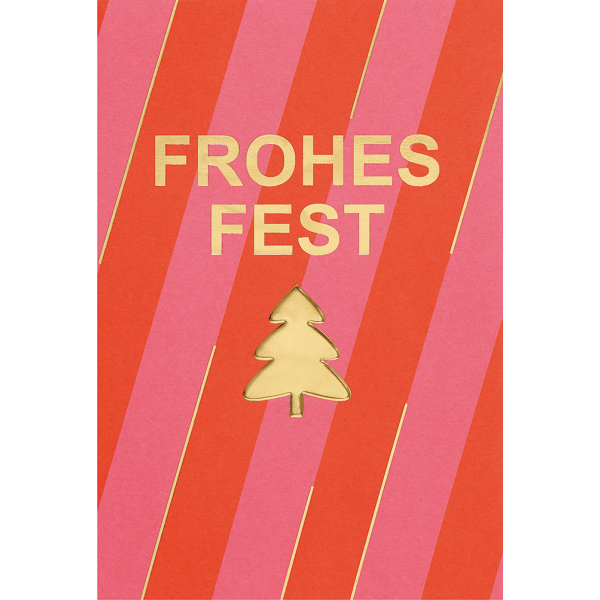 Weihnachten unverpackte Weihnachtskarte mit Umschlag rot gold Frohes Fest