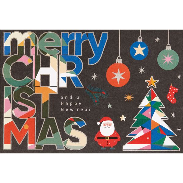 Weihnachten unverpackte Weihnachtskarte mit Umschlag Merry Christmas and a happy new year