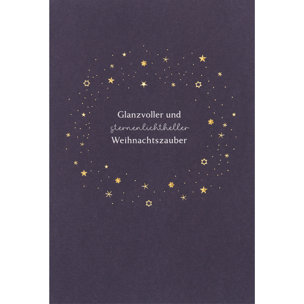 Weihnachten unverpackte Weihnachtskarte mit Umschlag Glanzvoller und sternenlichtheller Weihnachtszauber