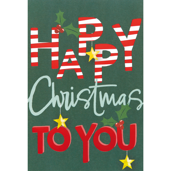 Weihnachten unverpackte Weihnachtskarte mit Umschlag Happy Christams to you