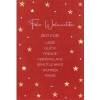 Weihnachten unverpackte Weihnachtskarte mit Umschlag rot...