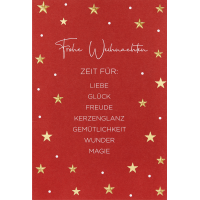 Weihnachten unverpackte Weihnachtskarte mit Umschlag rot...