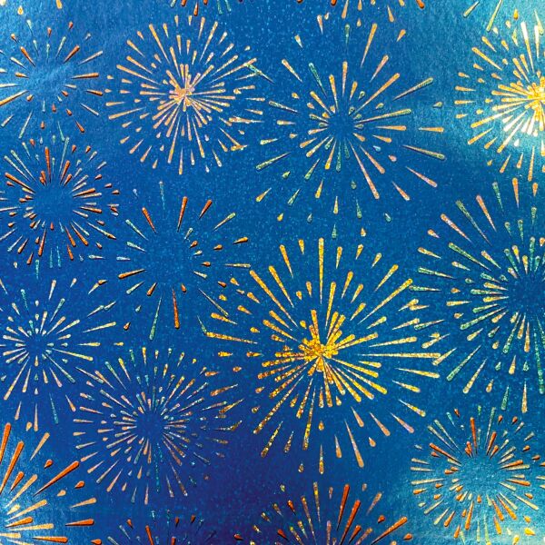 Weihnachten Geschenkpapier 70cmx150cm Röllchen Feuerwerk Explosion metallisiertes Holografie-Papier Weihnachtspapier