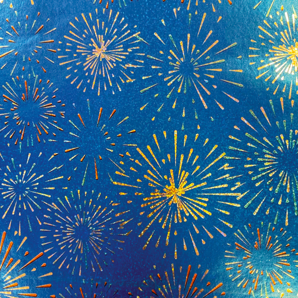Weihnachten Geschenkpapier 70cmx150cm Röllchen Feuerwerk Explosion metallisiertes Holografie-Papier Weihnachtspapier