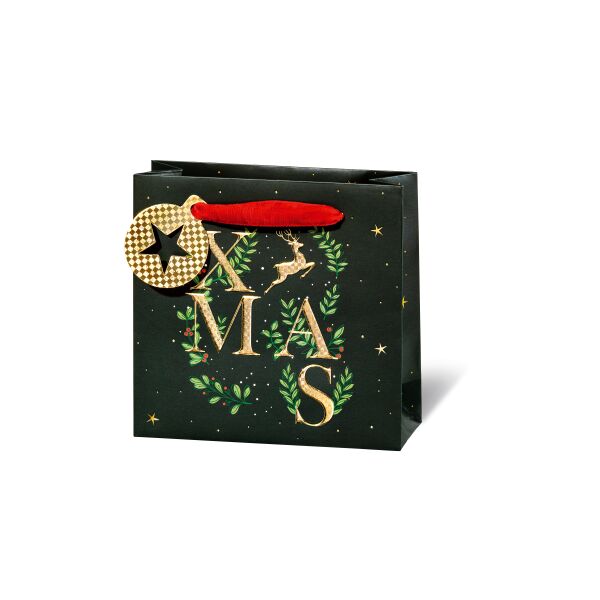 Weihnachten Geschenktüte CD-Format Xmas traditional klein Geschenktasche Weihnachtstüte