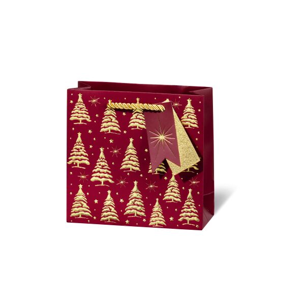 Weihnachten Geschenktüte CD-Format Golden trees klein Geschenktasche Weihnachtstüte