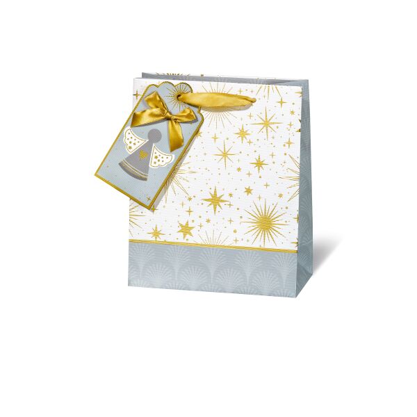 Weihnachten Geschenktüte A5-Format Engel Goldsterne  Geschenktasche Weihnachtstüte