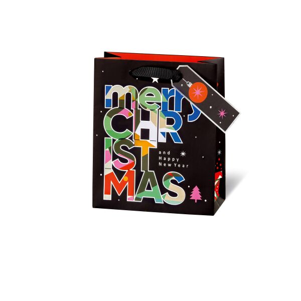 Weihnachten Geschenktüte A5-Format Modern Christmas Mery Xmas Geschenktasche Weihnachtstüte