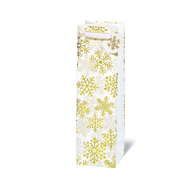 Weihnachten Weintasche Geschenktüte Golden Crystal Flaschenformat Geschenktasche Weihnachtstüte