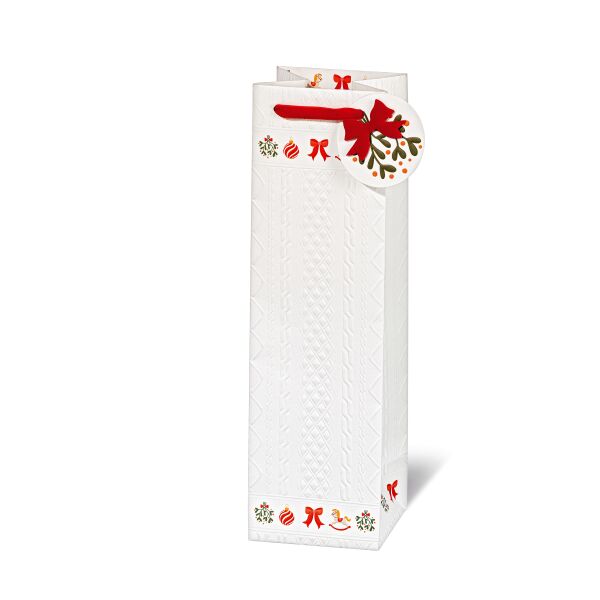 Weihnachten Weintasche Geschenktüte Nordic Winter Flaschenformat Geschenktasche Weihnachtstüte