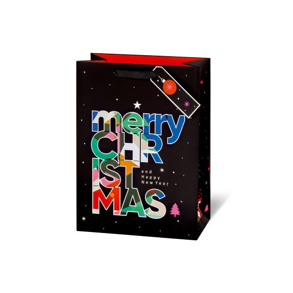 Weihnachten Geschenktüte A4-Format Modern Christmas Mery Xmas Geschenktasche Weihnachtstüte