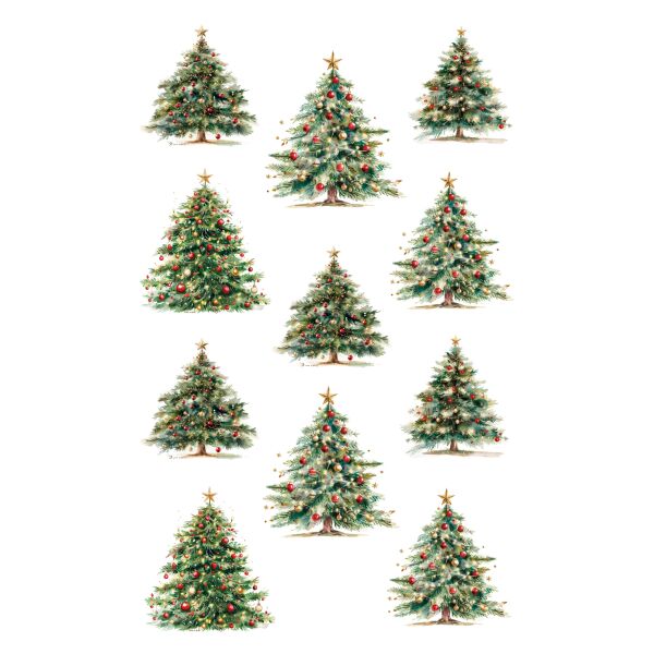 Weihnachtssticker Aufkleber Tannenbäume - 2 Bögen in der Packung 7,8 x 12,5cm Christmas-stickers