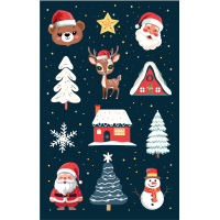 Weihnachtssticker Aufkleber Weihnachtssymbole - 2...