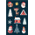 Weihnachtssticker Aufkleber Weihnachtssymbole - 2 Bögen in der Packung 7,8 x 12,5cm Christmas-stickers
