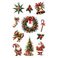 Weihnachtssticker Aufkleber Kranz Glocke Symbole Glitter...