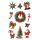 Weihnachtssticker Aufkleber Kranz Glocke Symbole Glitter irisierend - 1 Bogen in der Packung 7,8 x 12,5cm Christmas-stickers