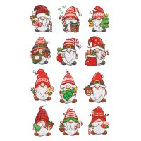 Weihnachtssticker Aufkleber Wichtel Gold-Effekte - 2...