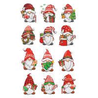 Weihnachtssticker Aufkleber Wichtel Gold-Effekte - 2...