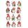 Weihnachtssticker Aufkleber Wichtel Gold-Effekte - 2 Bögen in der Packung 7,8 x 12,5cm Christmas-stickers