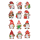 Weihnachtssticker Aufkleber Wichtel Gold-Effekte - 2 Bögen in der Packung 7,8 x 12,5cm Christmas-stickers