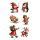Weihnachtssticker Aufkleber Weihnachtssymbole - 1 Bogen in der Packung 7,8 x 12,5cm Christmas-stickers