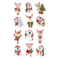 Weihnachtssticker Aufkleber Pinguin Rentier - 2...