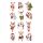 Weihnachtssticker Aufkleber Pinguin Rentier - 2 Bögen in der Packung 7,8 x 12,5cm Christmas-stickers