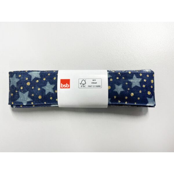 Strängchen  Geschenkband Weihnachten Sternenlicht blau
