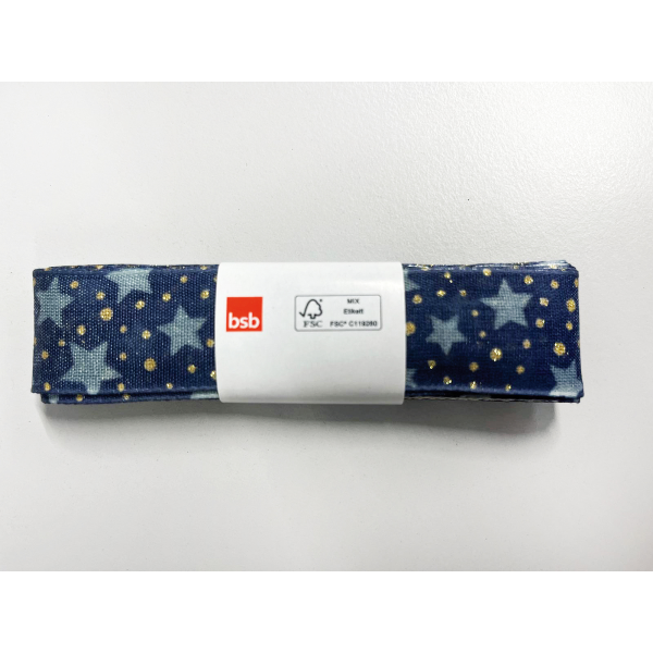 Strängchen  Geschenkband Weihnachten Sternenlicht blau