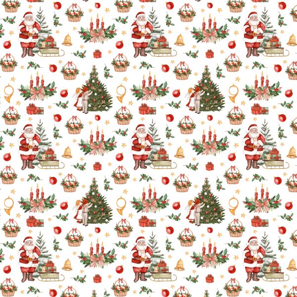 Geschenkpapier Weihnachten Röllchen 70 x 150cm Klassische Motive rot-grün Weihnachtszeit
