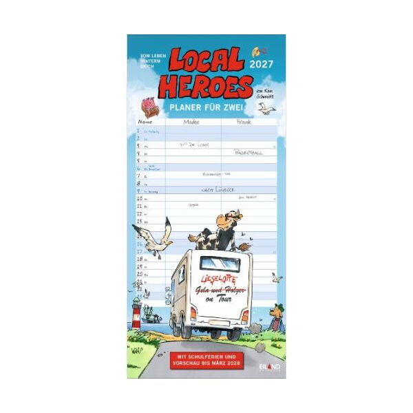 Kalender 2027 Local heroes Planer für zwei 16 X 34,7 Eiland