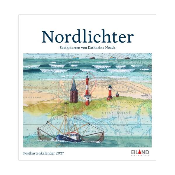 Kalender 2027 Nordlichter - See(h)karten Postkartenkalender 16 X 17 Eiland