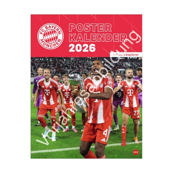 Kalender 2027 FC Bayern München Posterkalender 34 X 44