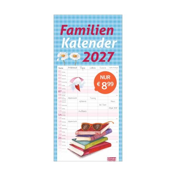 Kalender 2027 tm Schaffner Familienplaner 21 X 45
