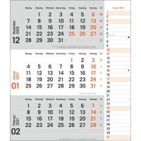 Kalender 2027 tm 3-Monatsplaner orange 30 X 35