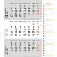 Kalender 2027 tm 3-Monatsplaner orange 30 X 35