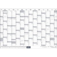 Kalender 2027 Mega-Posterplaner, silber 68 X 98