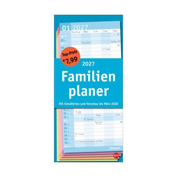 Kalender 2027 Basic Familienplaner 21 X 45