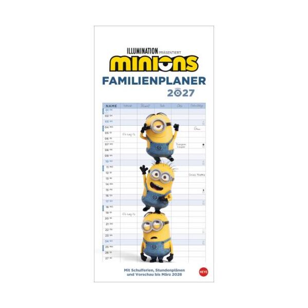 Kalender 2027 Minions Familienplaner 21 X 45