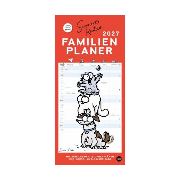 Kalender 2027 Simons Katze Familienplaner 21 X 45