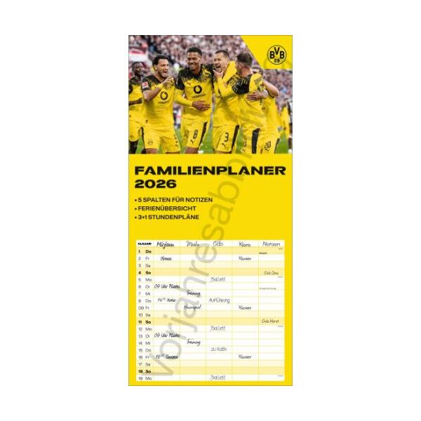 Kalender 2027 BVB Borussia Dortmund Familienplaner 21 X 45