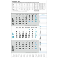 Kalender 2027 3-Monats-Planer Klappfälzel 30 X 39