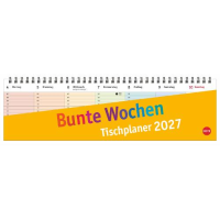 Kalender 2027 Bunte Wochen Wochenquerplaner 32,5 X 9,3