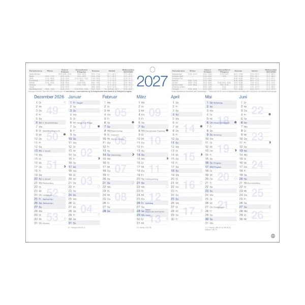 Kalender 2027 Tafelkalender A4 29,7 X 21