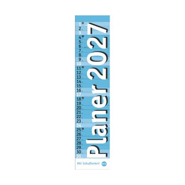 Kalender 2027 Langplaner, hellblau 11 X 49
