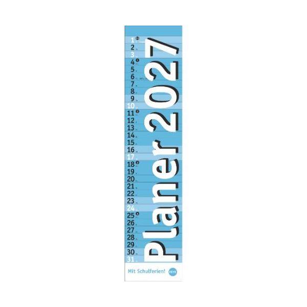 Kalender 2027 Langplaner, hellblau 11 X 49
