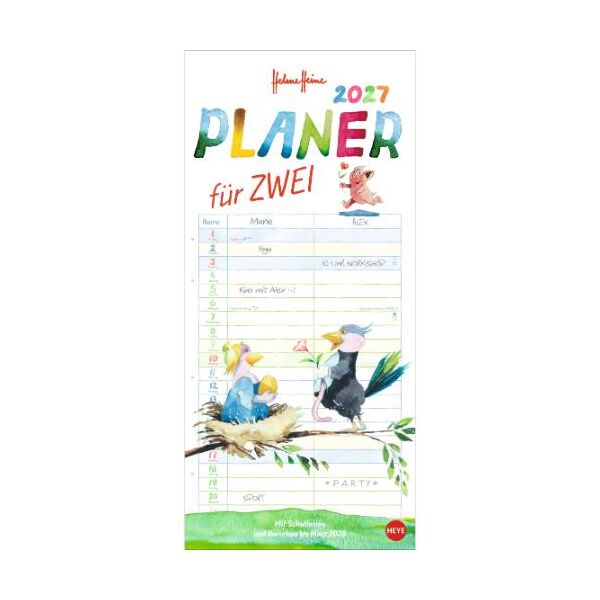 Kalender 2027 Heine Planer für zwei 16 X 34,7