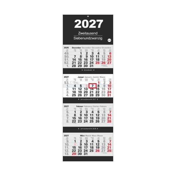 Kalender 2027 4-Monatsplaner 30 X 87,5